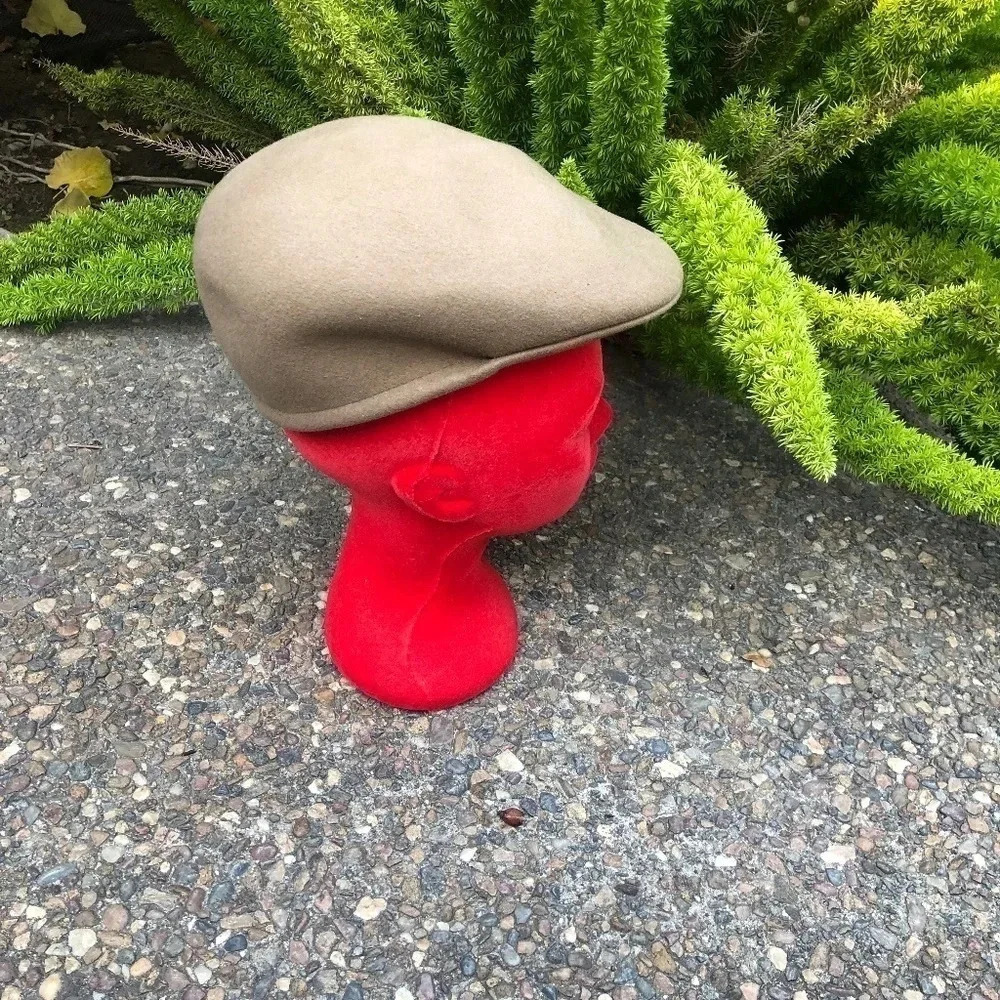 Country Gentleman Mens Camel 100% Wool Ascot Hat Medium